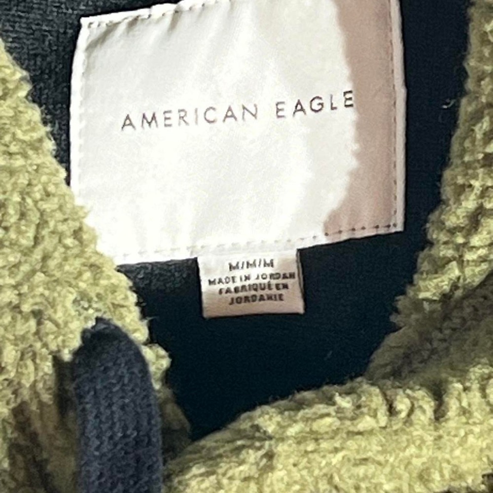American Eagle Outfitters Women's Colorblock Sherpa Fleece Hoodie Pullover M